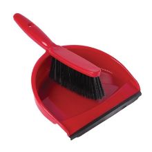 Dust Pan & Brush Set Red