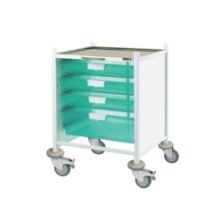 Trolley Clinical Vista 40 (Sunflower) 3 Single/1 Double Green Trays