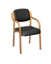 Chair Aurora Visitor With Arms Vinyl Anti-Bacterial Upholstery Black
