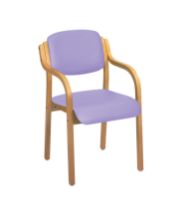 Chair Aurora Visitor With Arms Vinyl Anti-Bacterial Upholstery Lilac