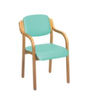 Chair Aurora Visitor With Arms Vinyl Anti-Bacterial Upholstery Mint