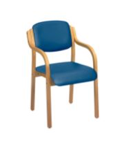 Chair Aurora Visitor With Arms Vinyl Anti-Bacterial Upholstery Navy