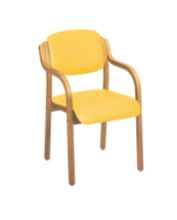 Chair Aurora Visitor With Arms Vinyl Anti-Bacterial Upholstery Primrose
