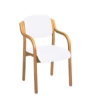Chair Aurora Visitor With Arms Vinyl Anti-Bacterial Upholstery White